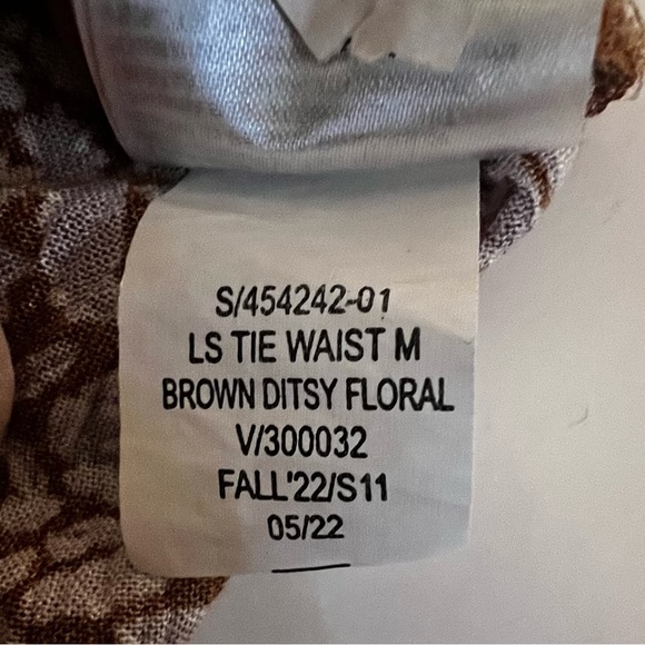 Xmas sale! GAP Splitneck Midi Dress, Size XL, Brown Ditsy Floral, Tie Waist - Picture 7 of 14